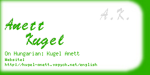 anett kugel business card